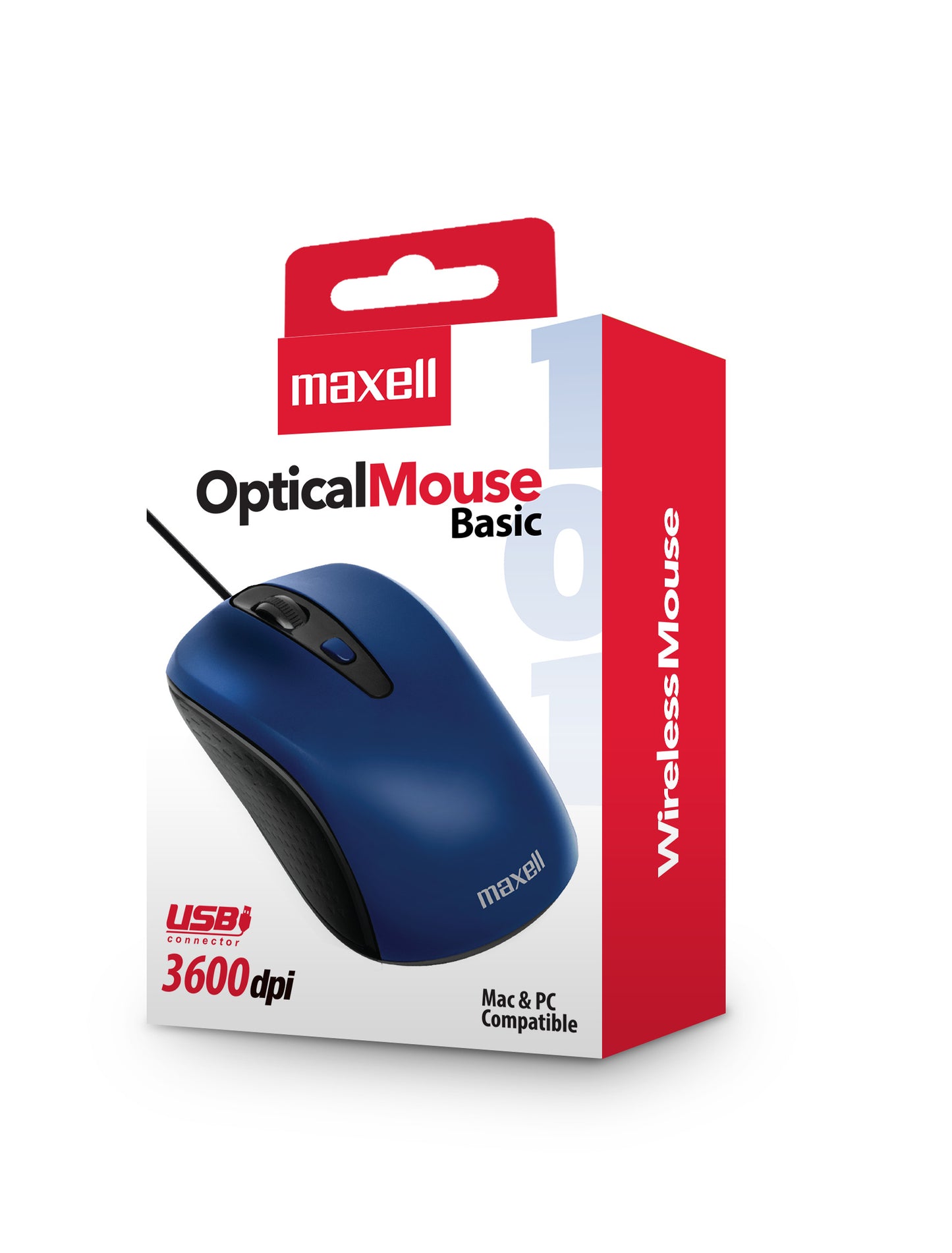 Mouse Óptico Maxell Usb MOWR-101 1200DPI Azul