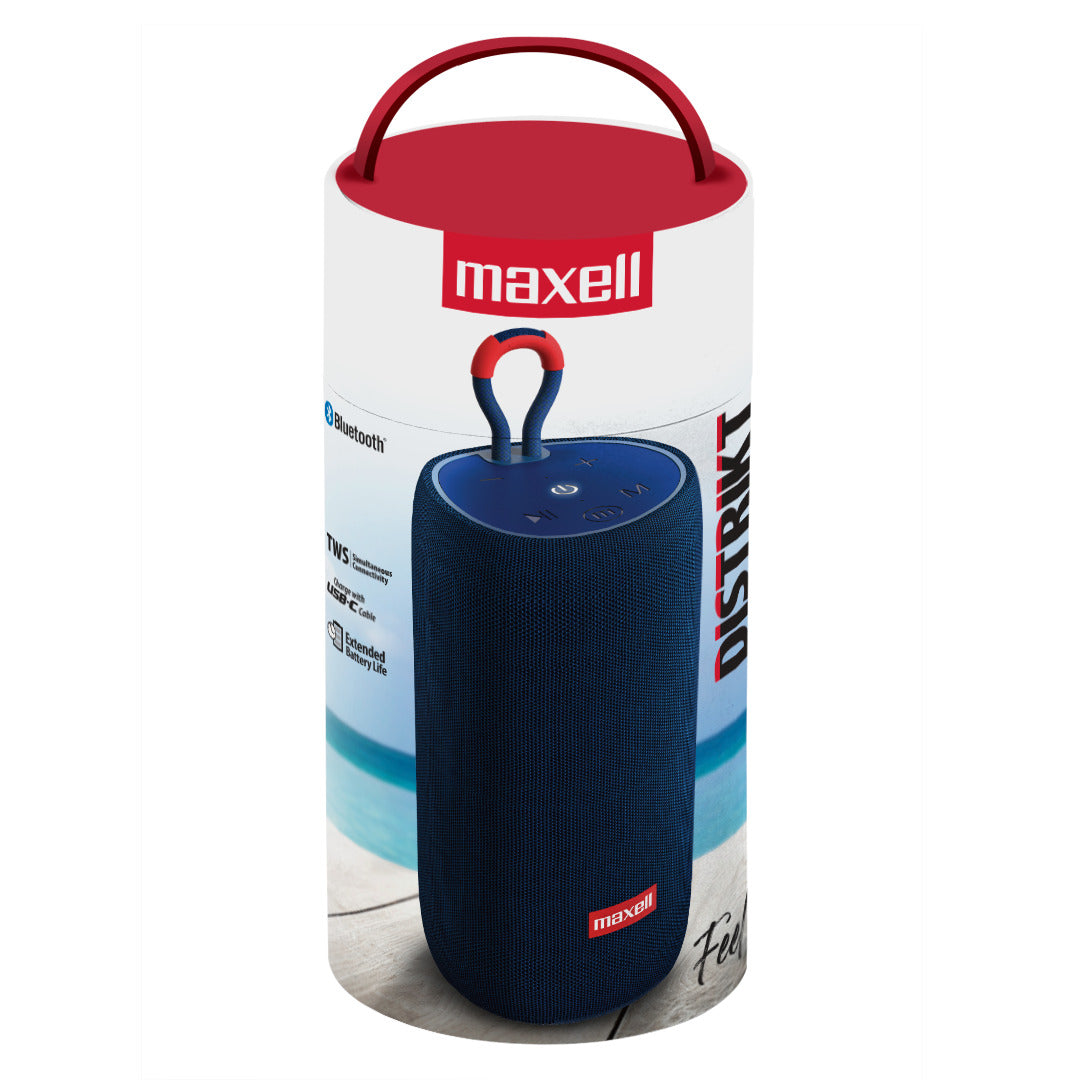 Parlante Bluetooth Portátil Maxell Distrikt Tws 7 Hr Azul