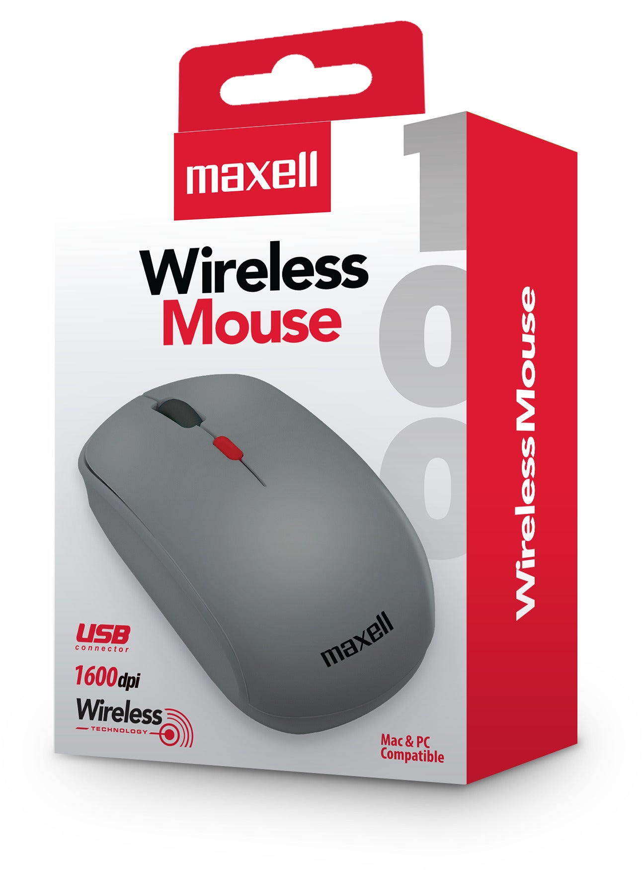 Mouse Inalámbrico Maxell 1600 DPI MOWL-100 Gris