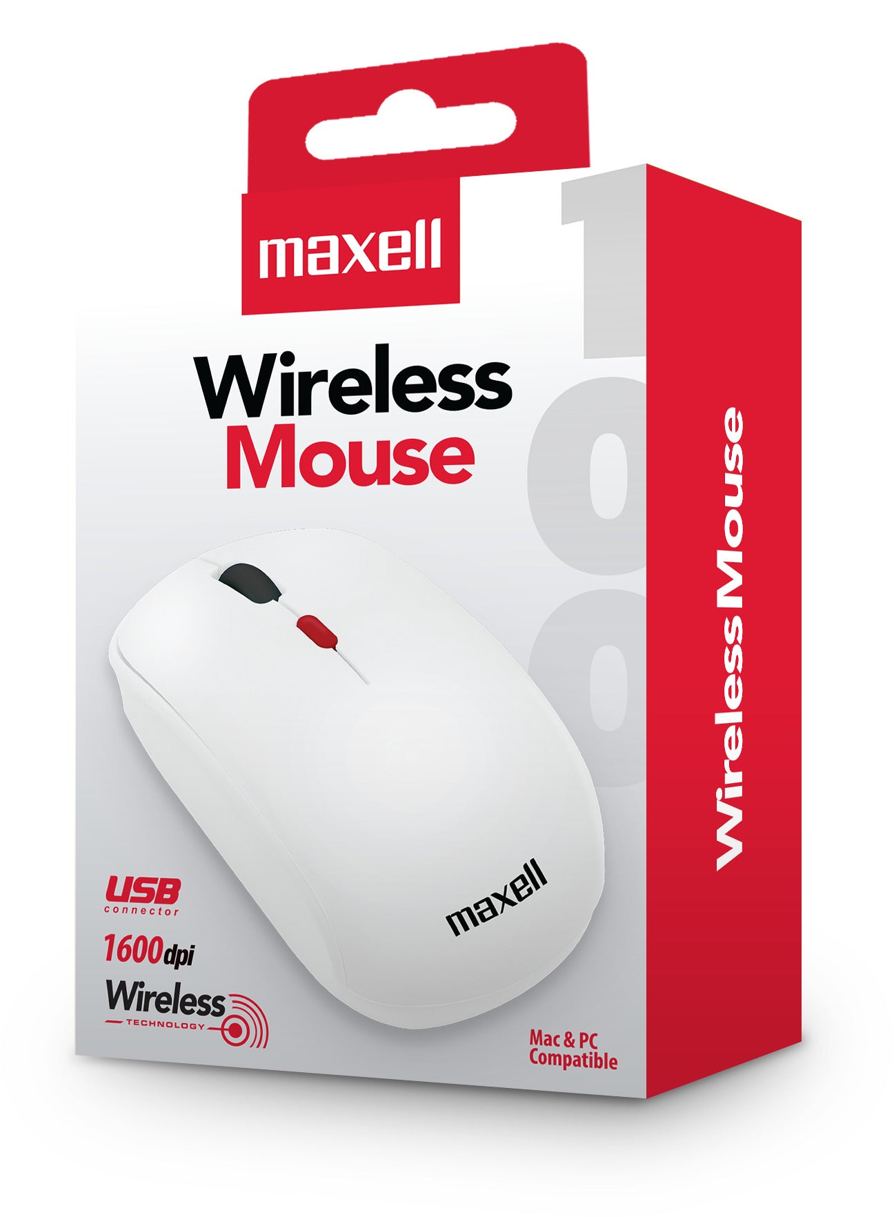 Mouse Inalámbrico Maxell 1600 DPI MOWL-100 Blanco