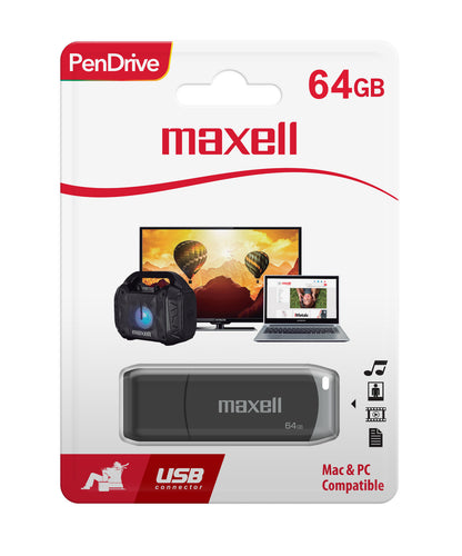 Pendrive Maxell USBPD 64GB 2.0 Gris